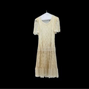 Gilberti Vintage Dress with Lace Overlay - Fits size 10